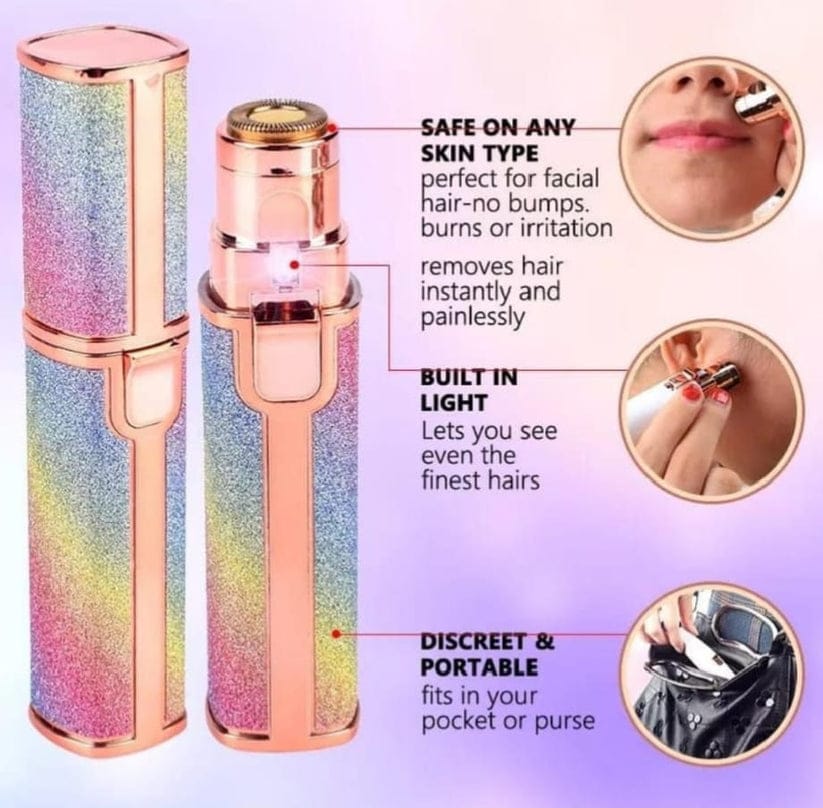 Rechargeable 2-in-1 Eyebrow Trimmer & Facial Hair Remover for Women- USB Charging, Painless & Portable
