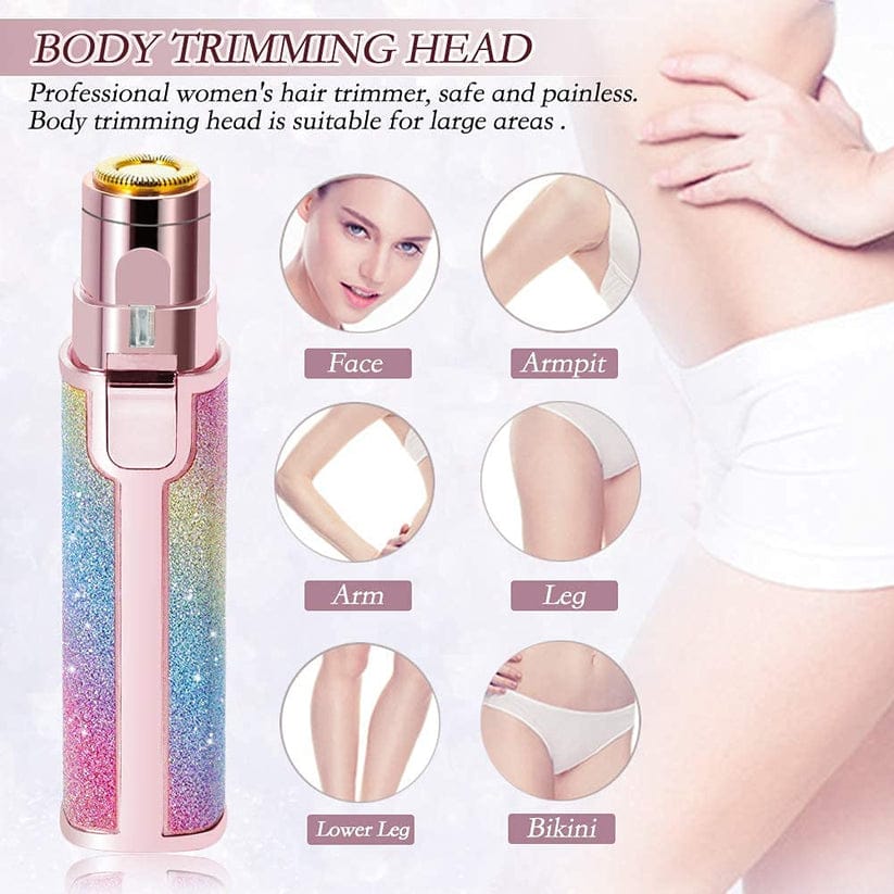 Rechargeable 2-in-1 Eyebrow Trimmer & Facial Hair Remover for Women- USB Charging, Painless & Portable