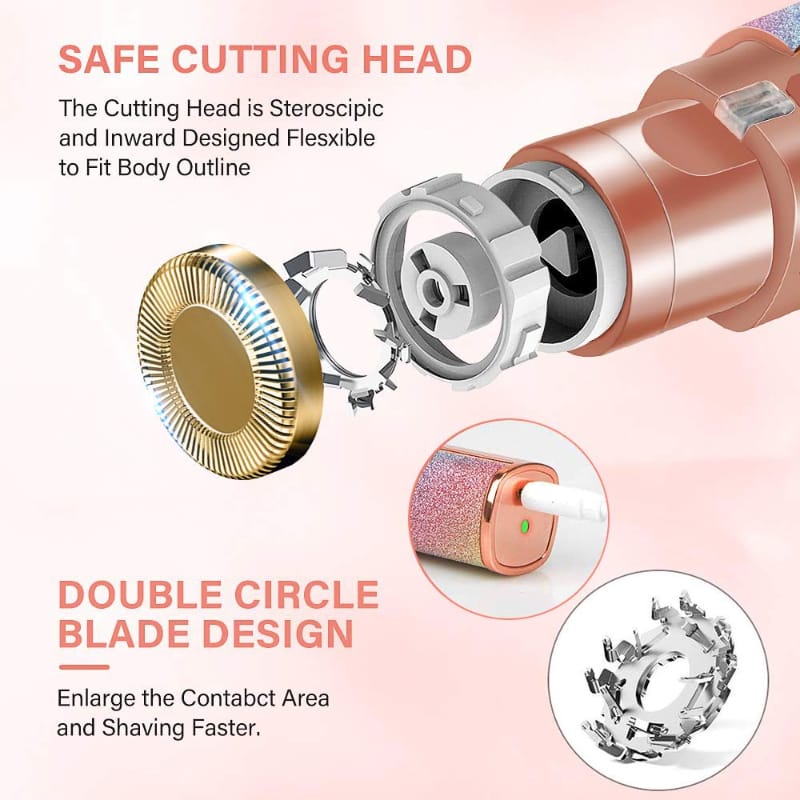 Rechargeable 2-in-1 Eyebrow Trimmer & Facial Hair Remover for Women- USB Charging, Painless & Portable