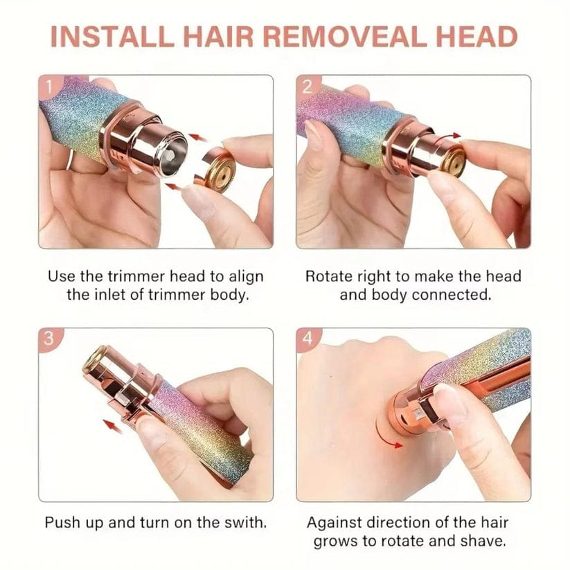 Rechargeable 2-in-1 Eyebrow Trimmer & Facial Hair Remover for Women- USB Charging, Painless & Portable
