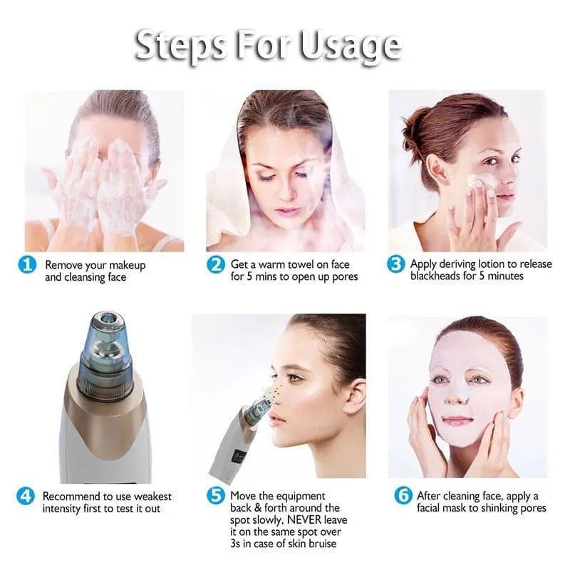 Original 5 in 1 Multi-functional Black Head Removal Derma Suction Machine Blackhead Remover