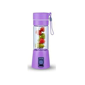 USB Rechargeable Juicer Blender 6 Blades Electric Blender Mini Portable Personal Size USB Rechargeable Mixer 380ml Food Grade Water Bottle Portable Fruit Juicer Machine (Double Click Start) By Bee To Door
