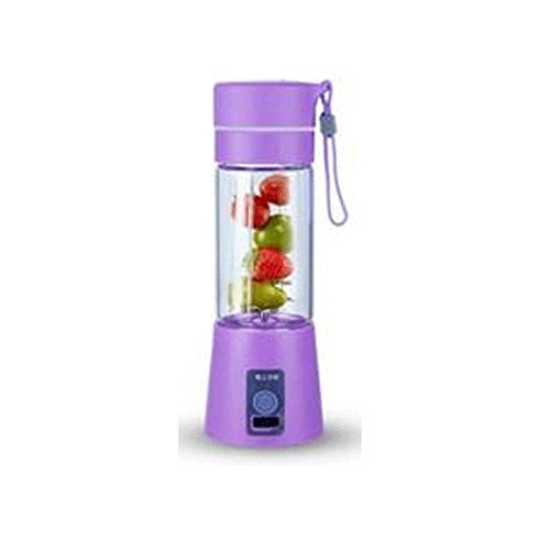 USB Rechargeable Juicer Blender 6 Blades Electric Blender Mini Portable Personal Size USB Rechargeable Mixer 380ml Food Grade Water Bottle Portable Fruit Juicer Machine (Double Click Start) By Bee To Door