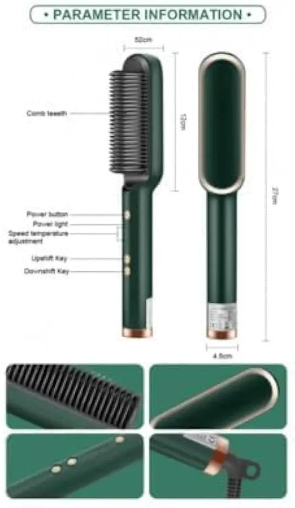 909 Hair Straightener Brush | 6 Heating Modes Electric Hair Straightener Comb (Random Color)