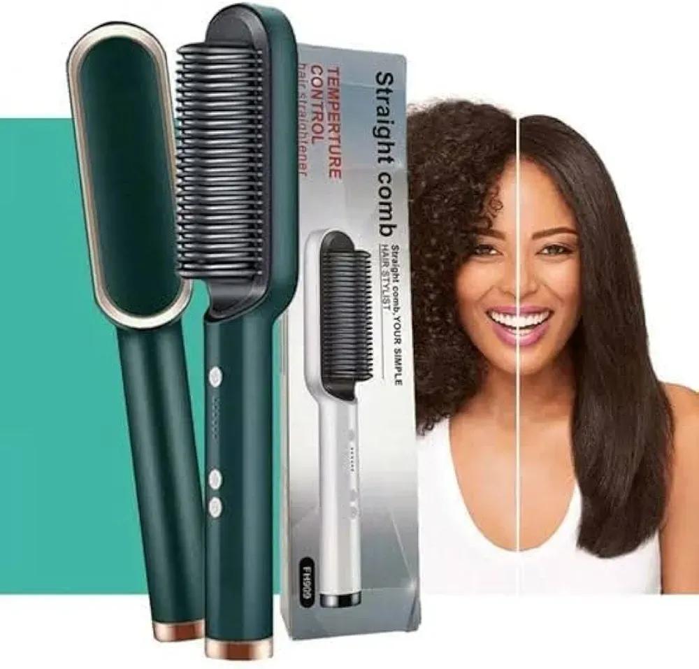 909 Hair Straightener Brush | 6 Heating Modes Electric Hair Straightener Comb (Random Color)
