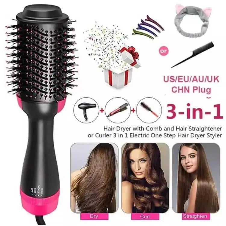 One Step 3 in 1 Hair Dryer & Styler | Hair Dryer Brush | Hot Air Brush | Hair Volumizer | Blow Dryer Brush | Hair Straightener & Curler | Multifunctional Blow Dryer Styler Comb

Electric Hair Brush | Styling Tool for Women |