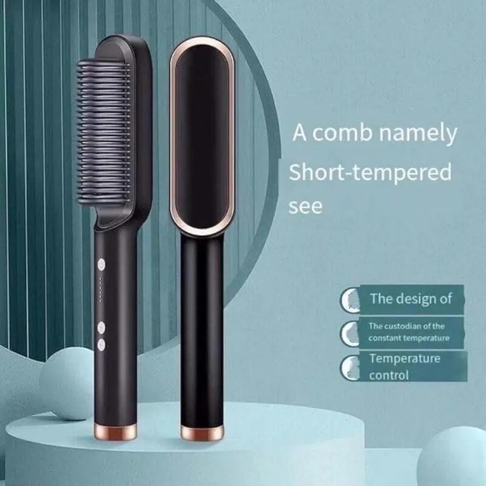909 Hair Straightener Brush | 6 Heating Modes Electric Hair Straightener Comb (Random Color)